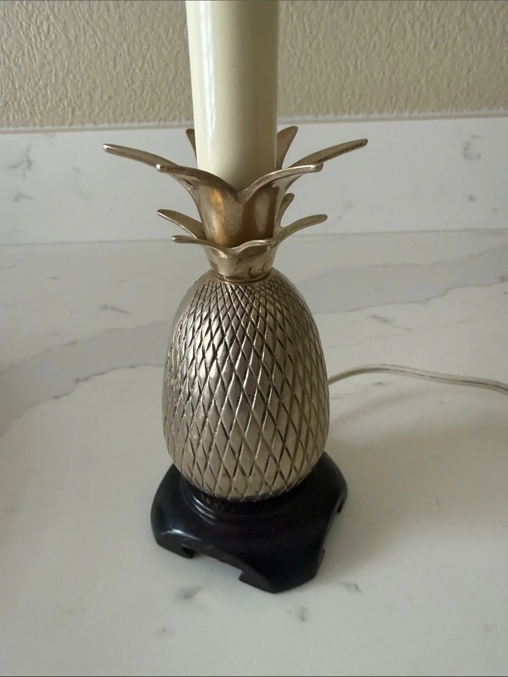 Vintage Andrea By Sadek Brass Pineapple Accent Lamp